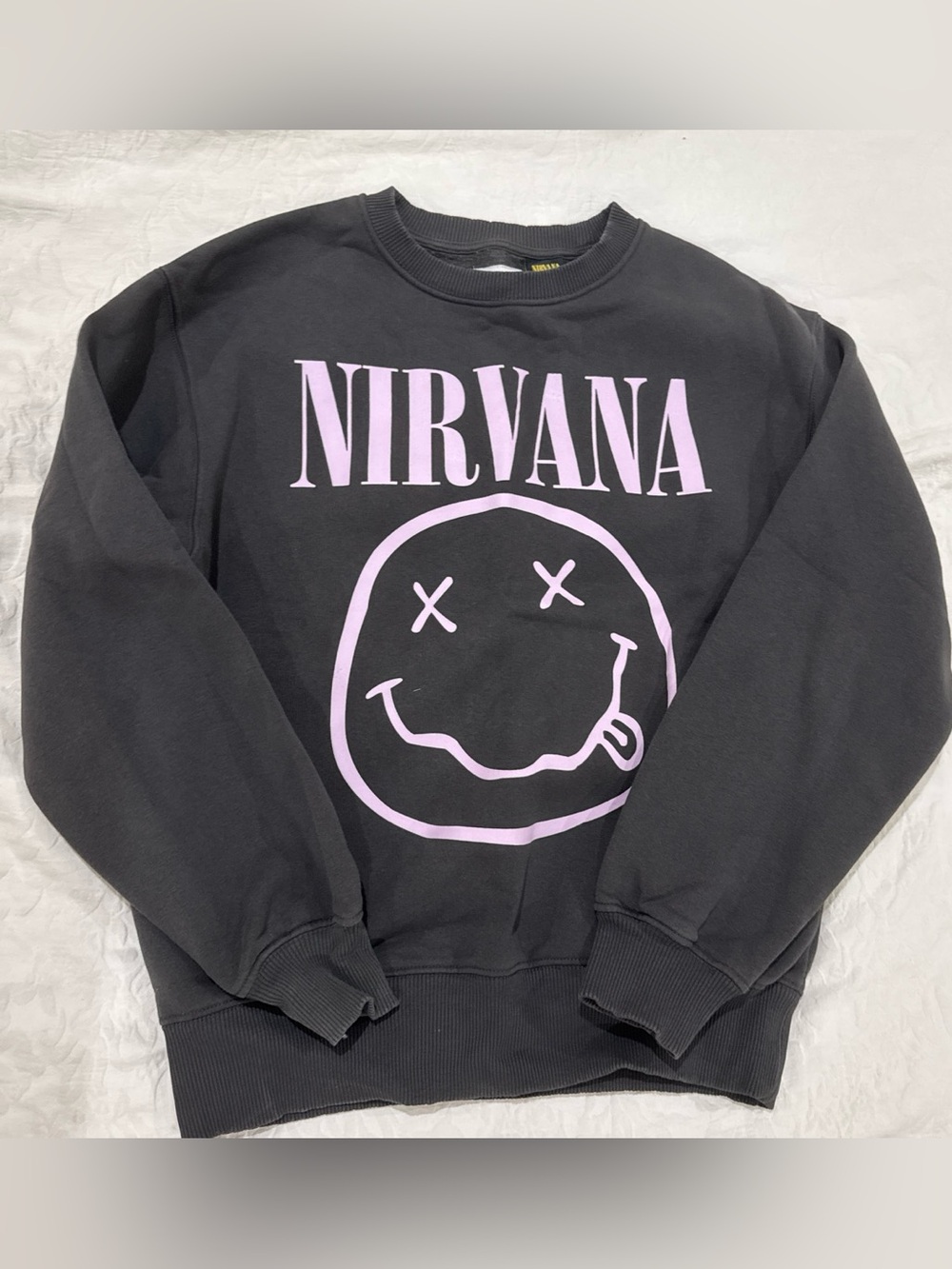 Zara Nirvana Girls Crewneck Sweater with Pink Logo